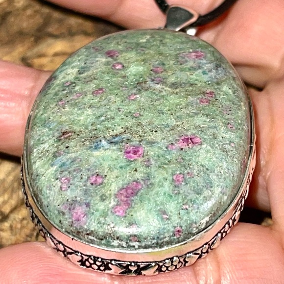 Ruby Fuchsite Pendant 2” - Picture 11 of 13